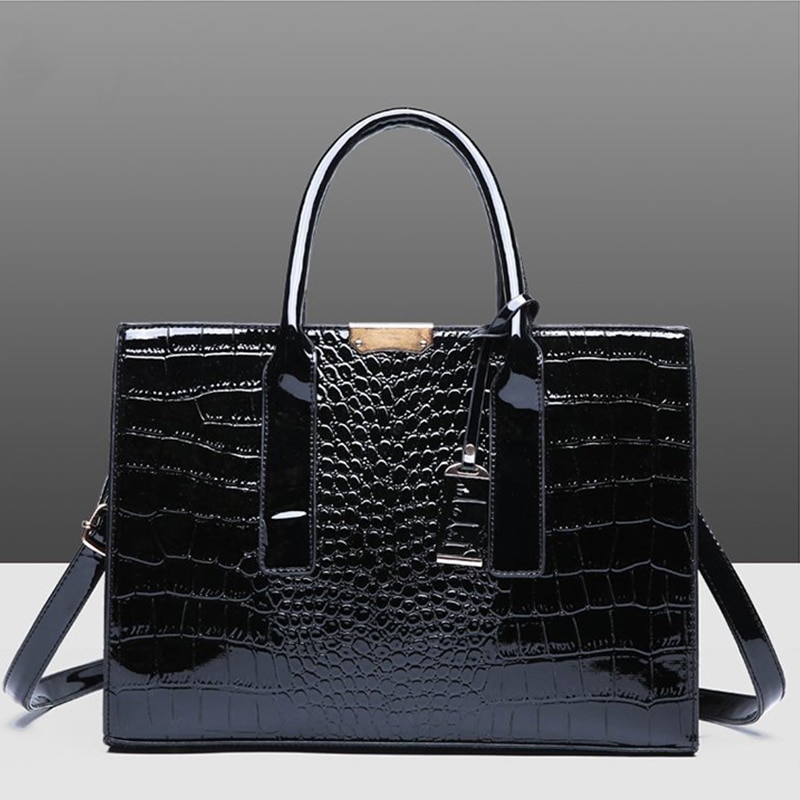 Luxury Handbags Alligator Designer PU Patent Leather Crossbody Bag For Women Tote Retro Ladies Messegner Shoulder Bag Bolsa - Images 16