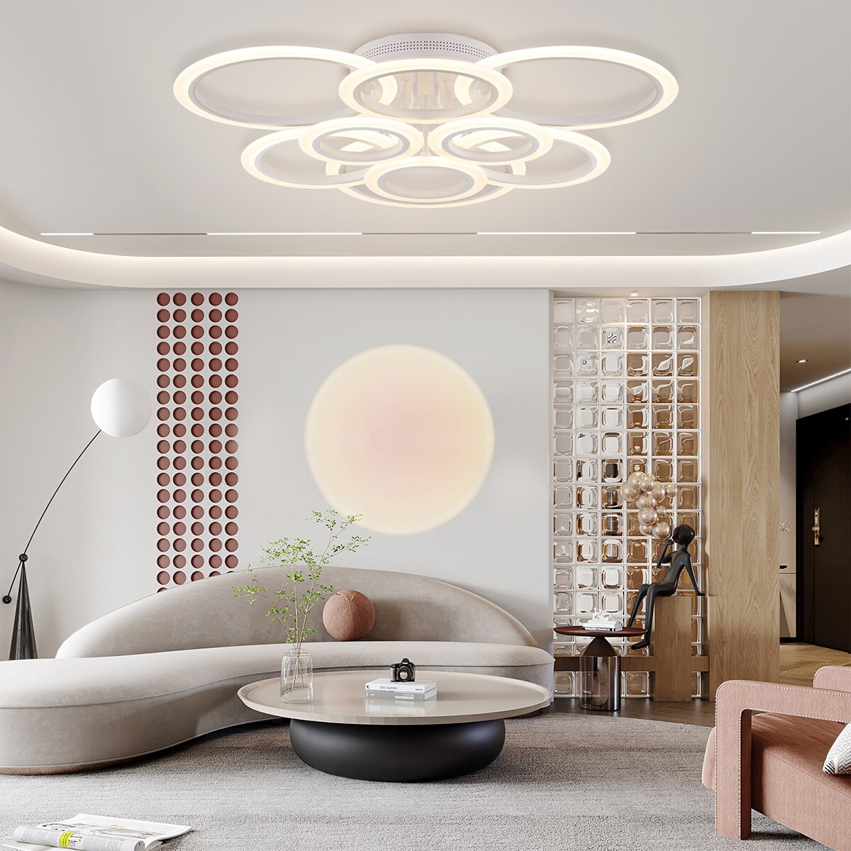 Modern Led Ceiling Light Fixture Smart Remote Stepless Dimming Chandelier 120W Ceiling Lamp for Living Room Bedroom Dining Room - Images 20