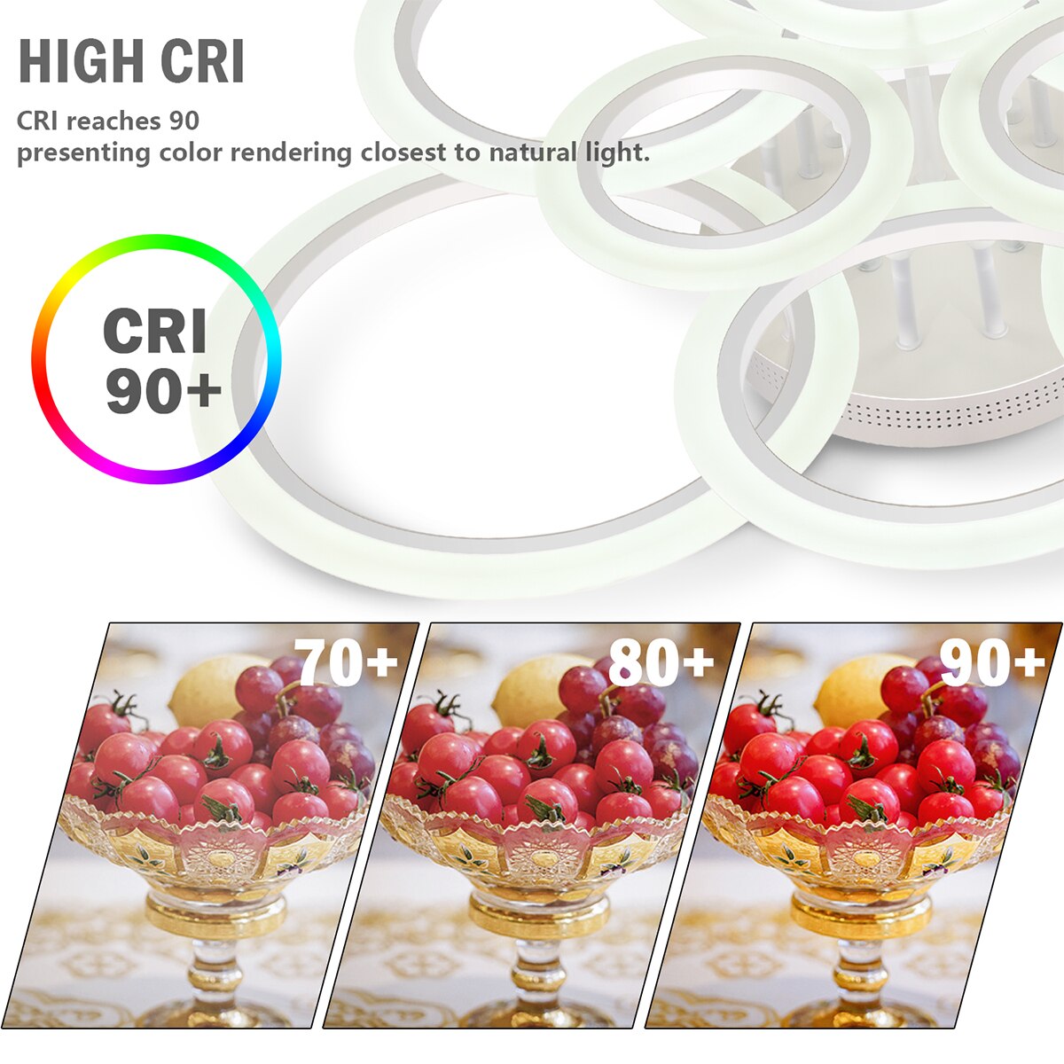 Modern Led Ceiling Light Fixture Smart Remote Stepless Dimming Chandelier 120W Ceiling Lamp for Living Room Bedroom Dining Room - Images 17