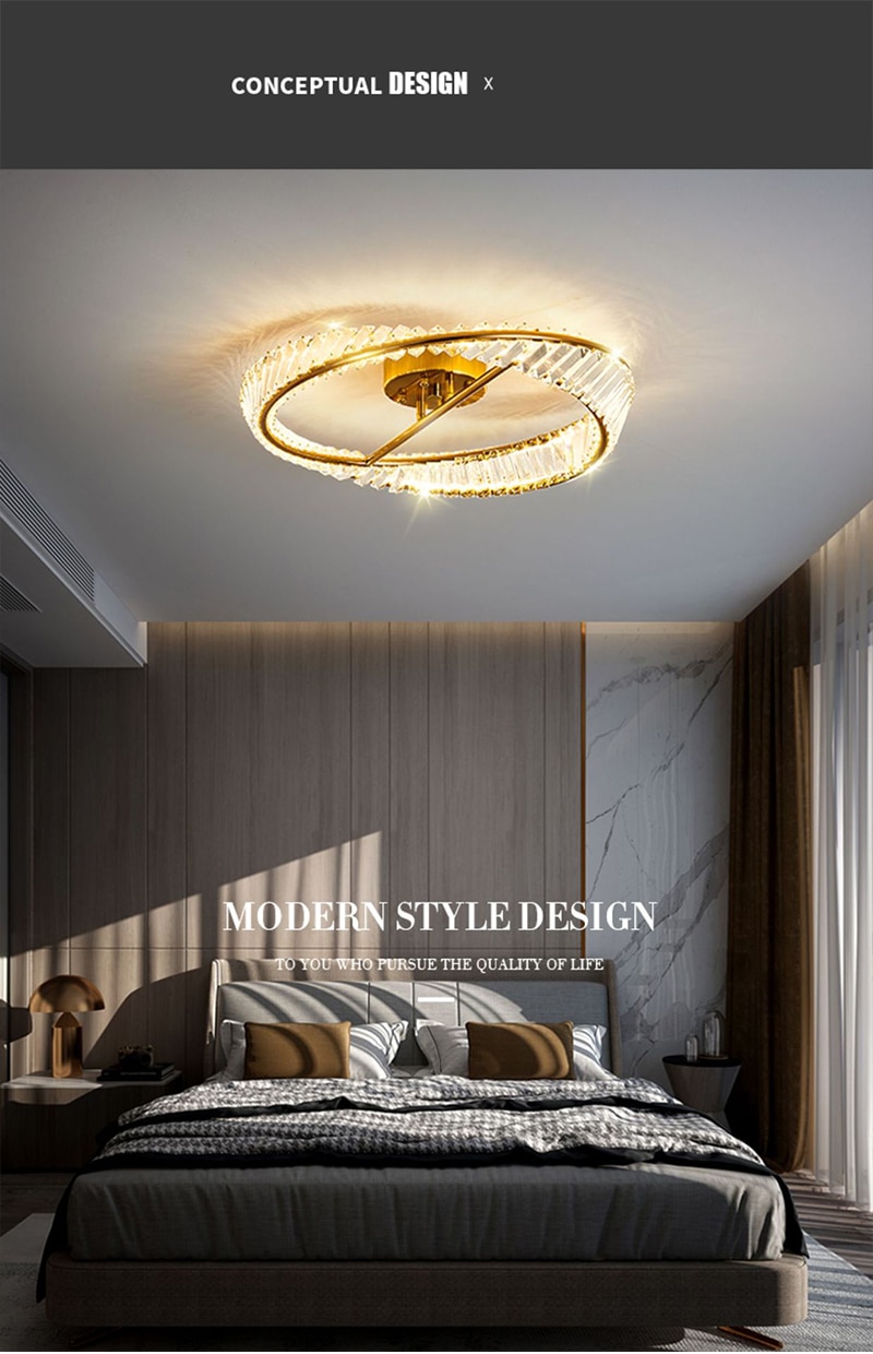 Modern LED Luxury Crystal Ceiling Lights for Living Room Bedroom Kitchen Decoration Chandeliers Home Indoor Ceiling Lamps Lustre - Images 1