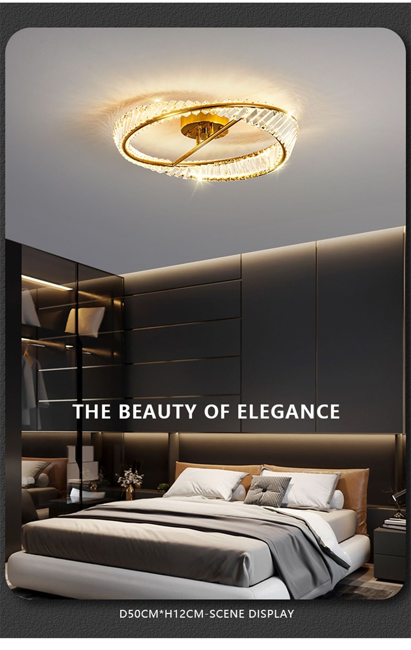 Modern LED Luxury Crystal Ceiling Lights for Living Room Bedroom Kitchen Decoration Chandeliers Home Indoor Ceiling Lamps Lustre - Images 7