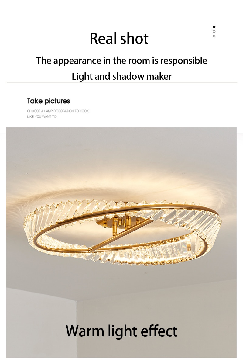 Modern LED Luxury Crystal Ceiling Lights for Living Room Bedroom Kitchen Decoration Chandeliers Home Indoor Ceiling Lamps Lustre - Images 12