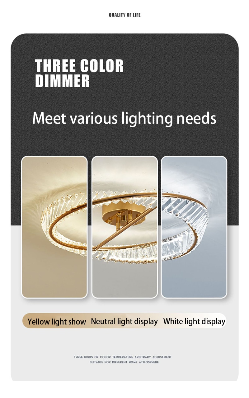 Modern LED Luxury Crystal Ceiling Lights for Living Room Bedroom Kitchen Decoration Chandeliers Home Indoor Ceiling Lamps Lustre - Images 5