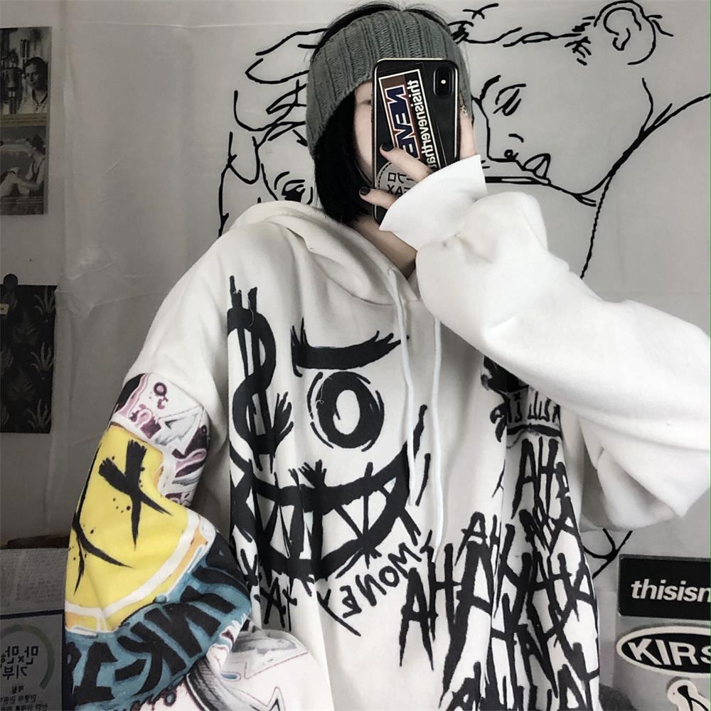 Men Spring Autumn Funny Punk Hoodies Tops Females Clothes Hoodie Gothic Japan Cartoon Hip Hop Hoodie Sweatshirt Oversize