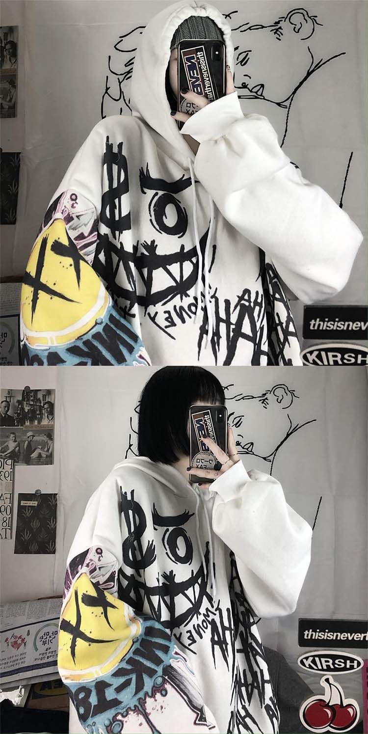 Men Spring Autumn Funny Punk Hoodies Tops Females Clothes Hoodie Gothic Japan Cartoon Hip Hop Hoodie Sweatshirt Oversize - Images 2
