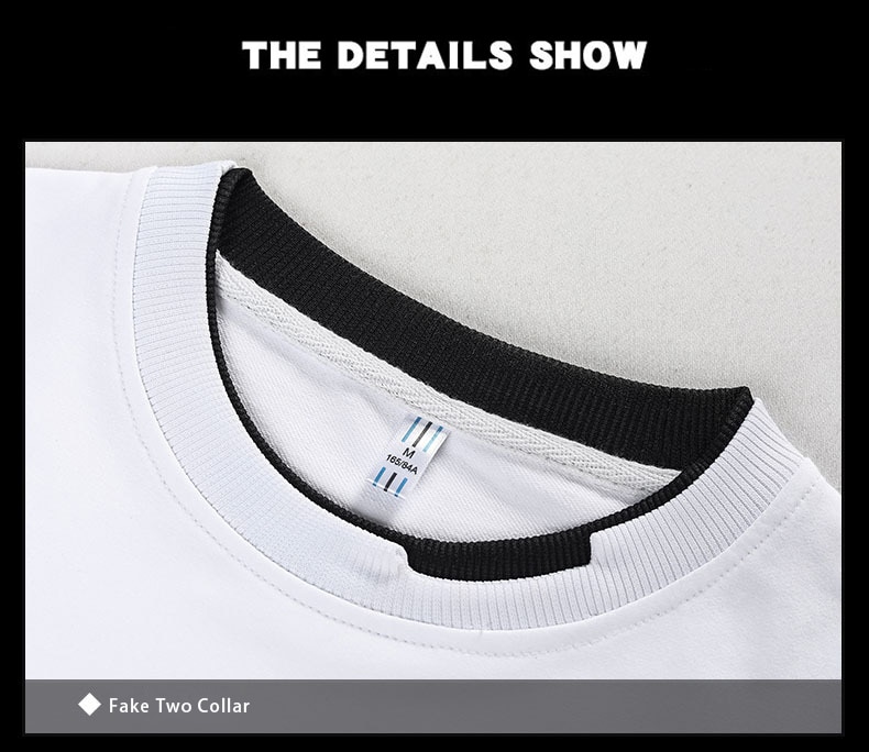 Mens Casual Sweatshirts Hoodie Men Fake Two Pieces Multi Color O-Neck Fashion Harajuku Style Male Sweatshirt 2023 New - Images 11