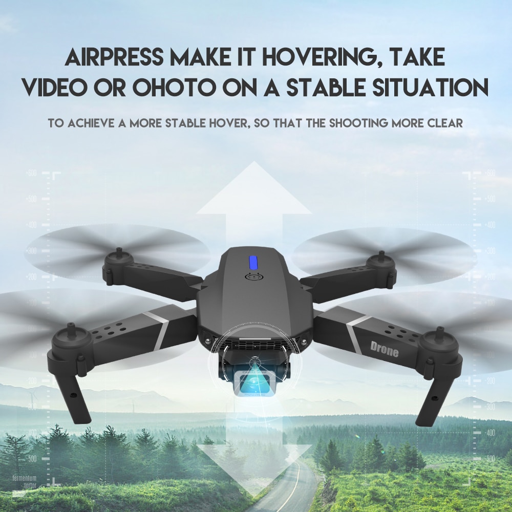 Mới 2023 E88Pro RC Drone 4K Professinal Với Camera Góc Rộng 1080P HD Có Thể Gập Lại RC Máy Bay Trực Thăng WIFI FPV Chiều Cao Giữ Quà Tặng Đồ Chơi