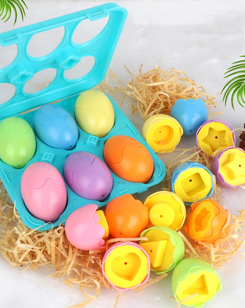 Montessori Baby Toys Smart Eggs 3D Puzzle Toy for Children Toddlers Learning Education Color Shapes Matching Egg Toy Easter Gift - Images 2