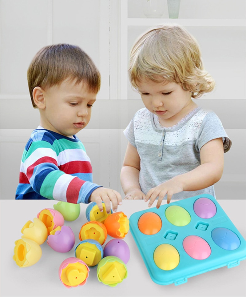 Montessori Baby Toys Smart Eggs 3D Puzzle Toy for Children Toddlers Learning Education Color Shapes Matching Egg Toy Easter Gift - Images 1