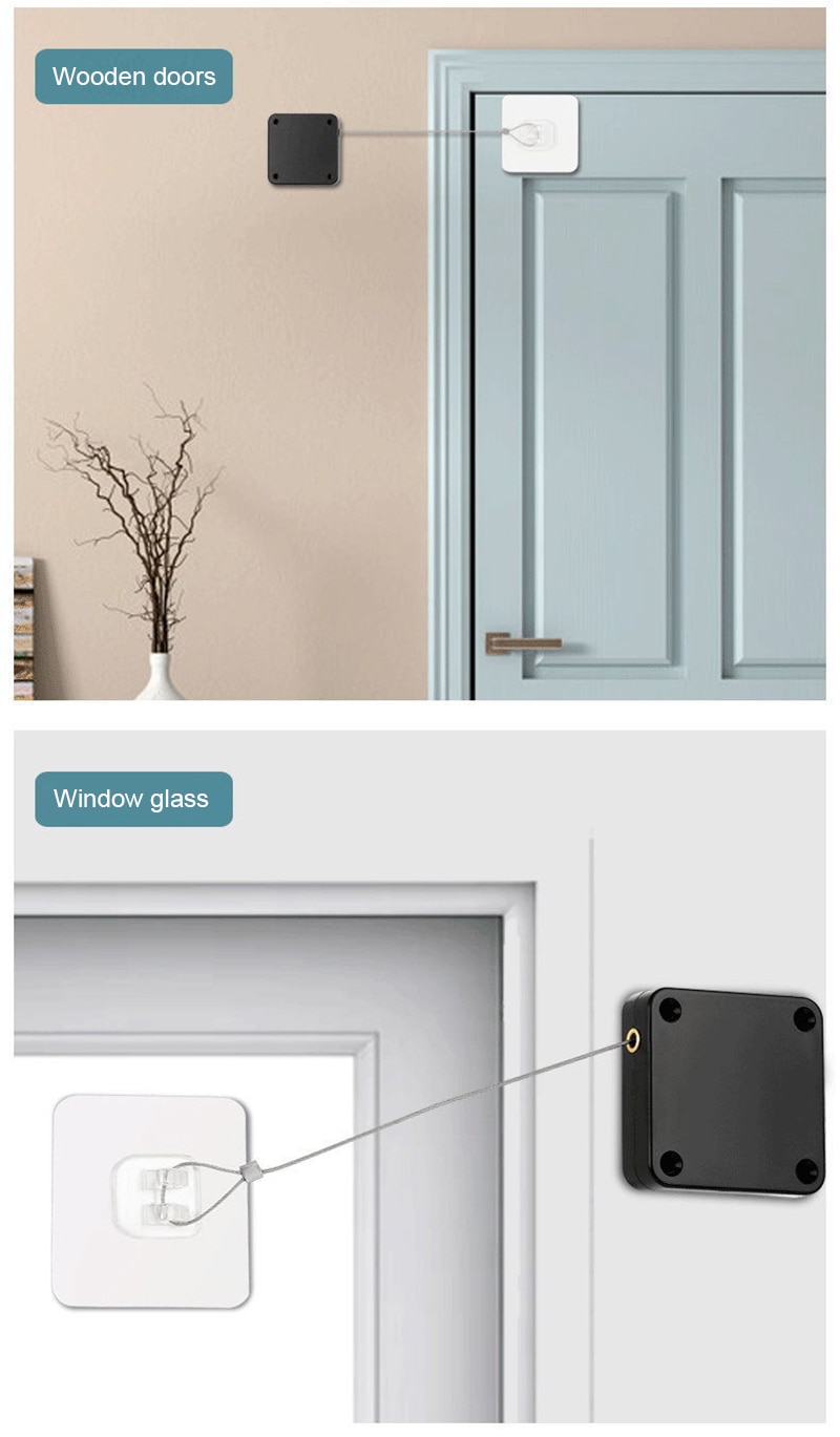 Multifunctional Automatic Door Closer Punch-Free Automatic Sensor Door Closer For Office Kitchen Bathroom Bedroom Doors - Images 2