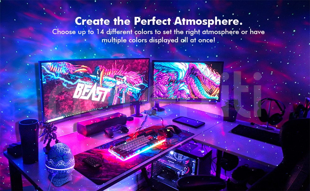 NEFERTITI Star Projector Dinosaur Eggs Galaxy Projector White Noise Bluetooth Speaker LED Night Lights for Kids Room Decor Gifts - Images 3