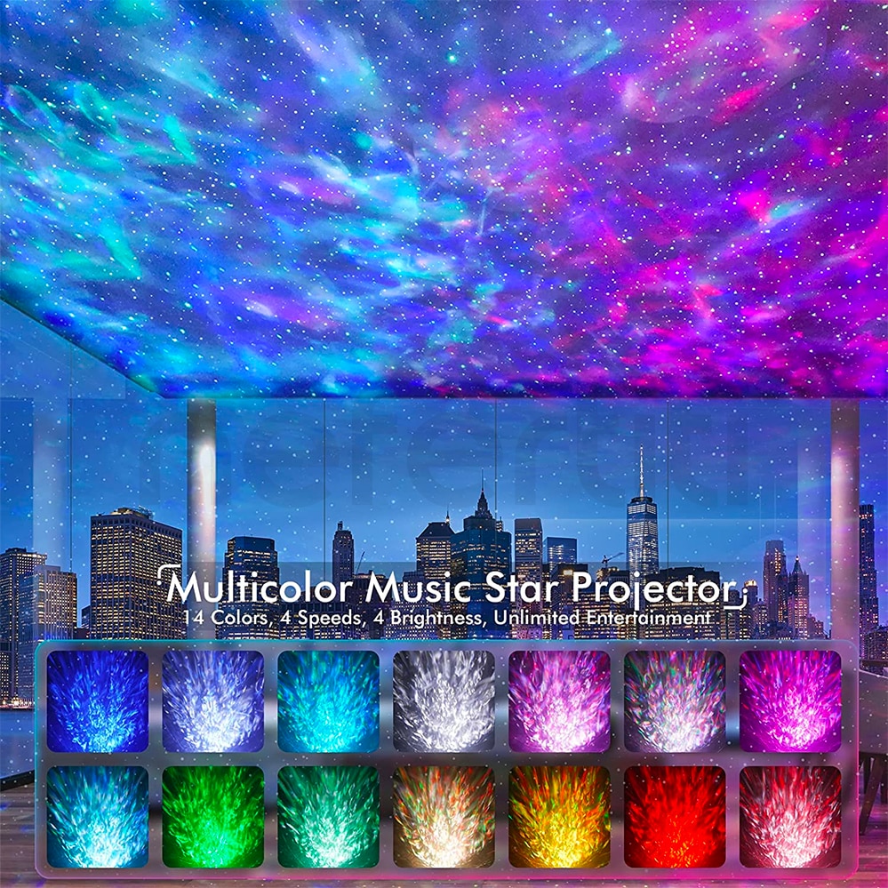 NEFERTITI Star Projector Dinosaur Eggs Galaxy Projector White Noise Bluetooth Speaker LED Night Lights for Kids Room Decor Gifts