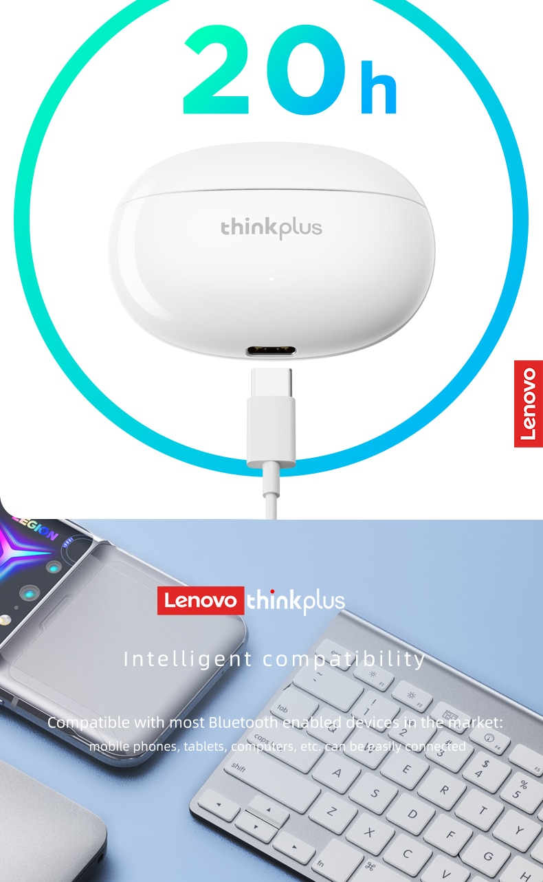 Mới Chính Hãng Lenovo XT88 TWS Tai Nghe Chụp Tai Không Dây Bluetooth 5.3 Âm Thanh Nổi Kép Giảm Tiếng Ồn Bass Điều Khiển Cảm Ứng Tai Nghe Chờ Dài - Ảnh 19