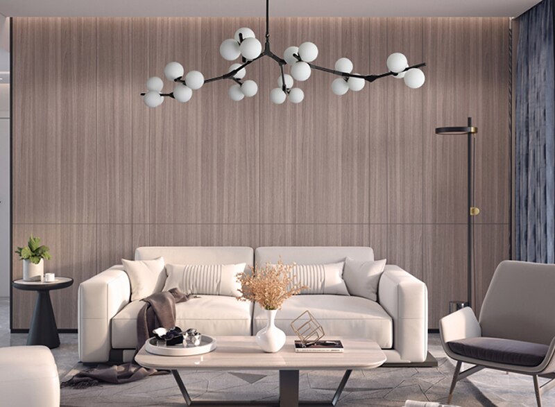 Nordic Black Gold Pendant Light Glass Led Chandelier Living Room Decoration Dining Room Bedroom Indoor Lighting - Images 17