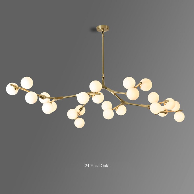 Nordic Black Gold Pendant Light Glass Led Chandelier Living Room Decoration Dining Room Bedroom Indoor Lighting - Images 12