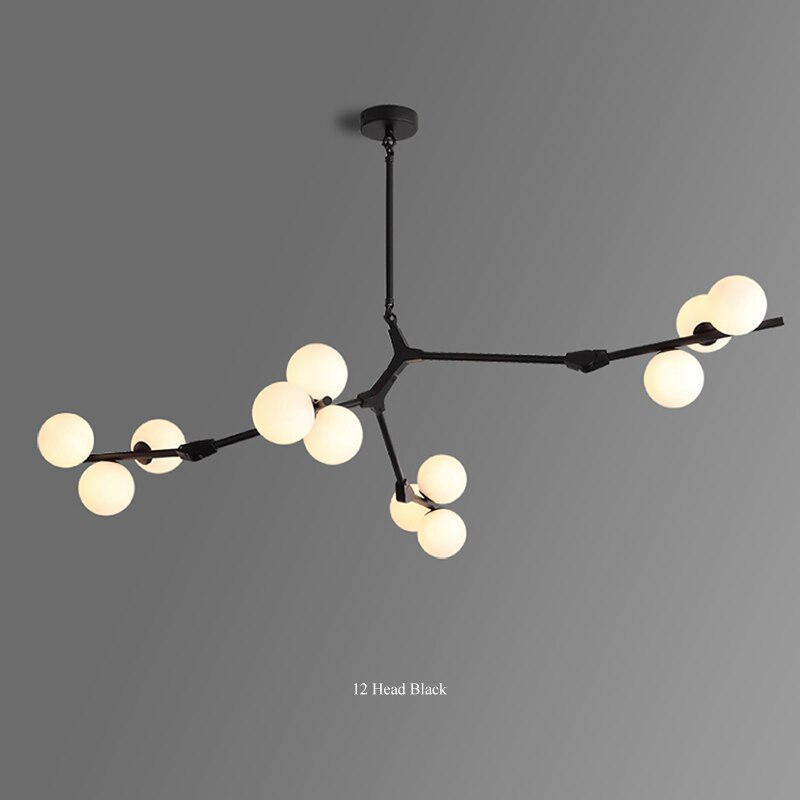 Nordic Black Gold Pendant Light Glass Led Chandelier Living Room Decoration Dining Room Bedroom Indoor Lighting - Images 13
