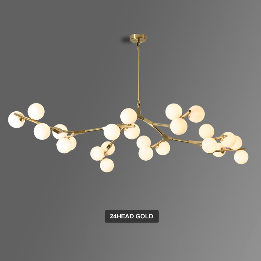 Nordic Black Gold Pendant Light Glass Led Chandelier Living Room Decoration Dining Room Bedroom Indoor Lighting - Images 6