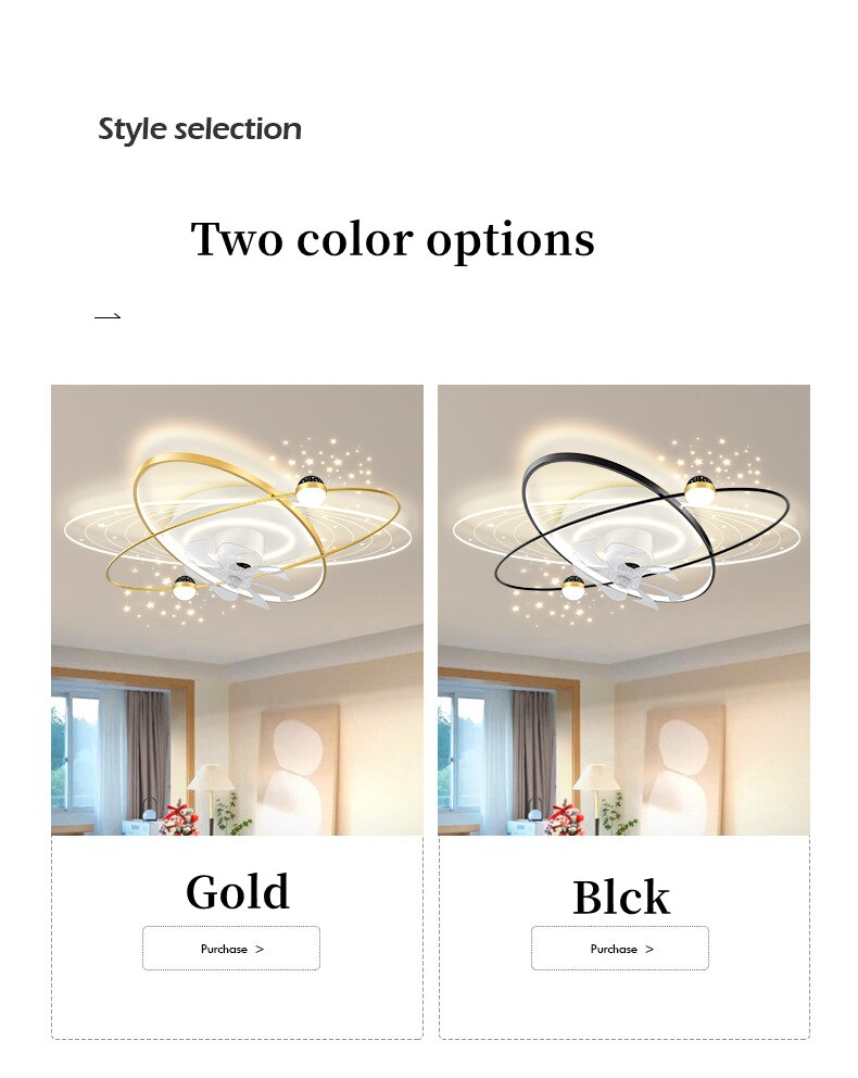 Nordic Modern Luxury Ceiling Fan Lamp High Transmittance Acrylic Ceiling Lamp Living Room Bedroom Dining Room Ceiling Fan Lights - Images 2