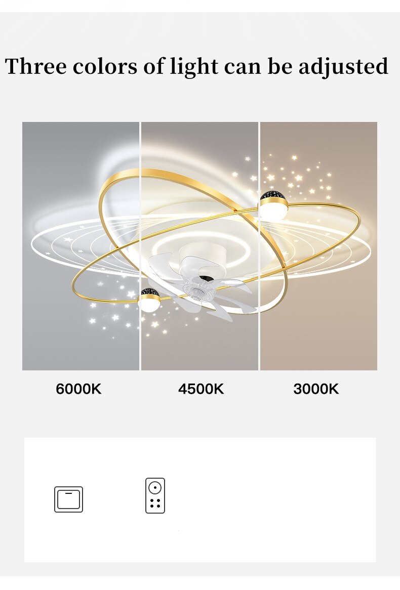 Nordic Modern Luxury Ceiling Fan Lamp High Transmittance Acrylic Ceiling Lamp Living Room Bedroom Dining Room Ceiling Fan Lights - Images 4