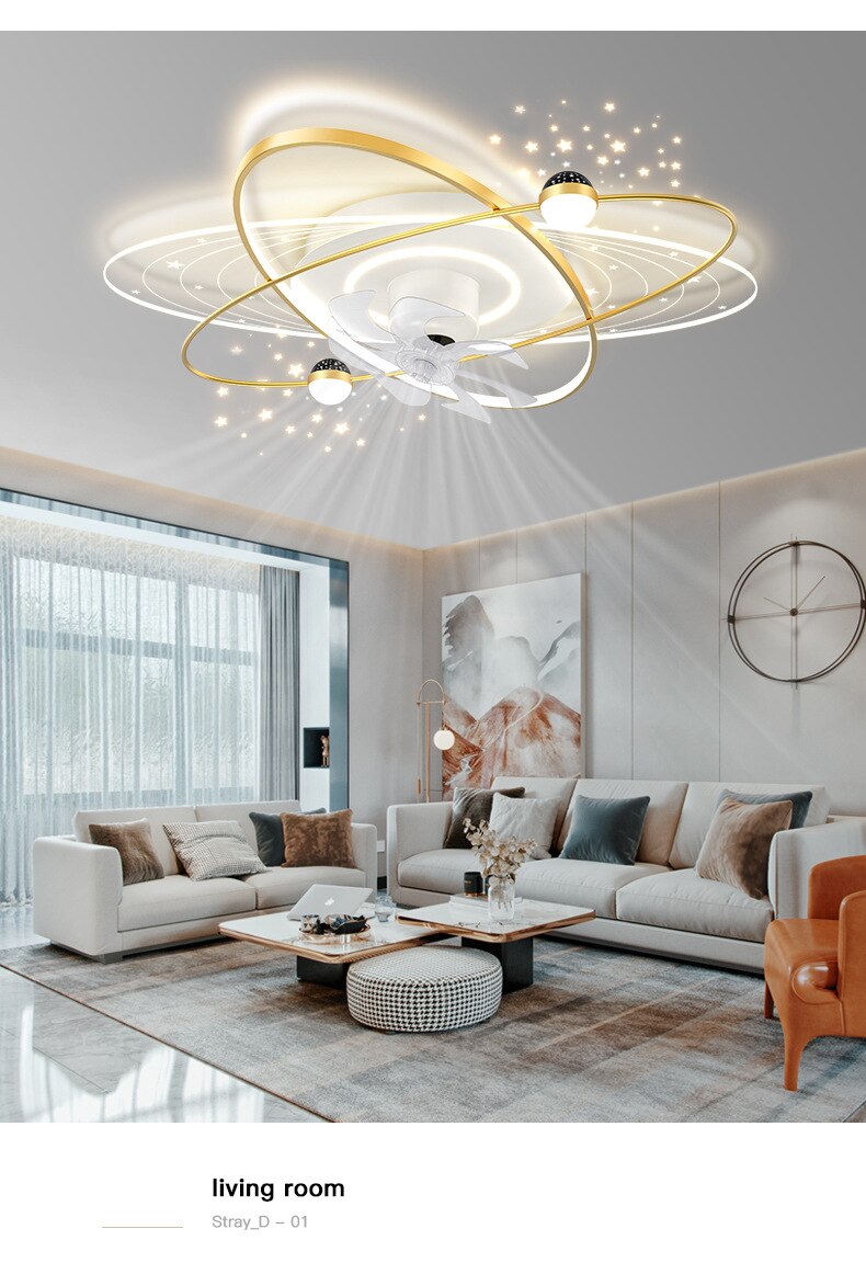 Nordic Modern Luxury Ceiling Fan Lamp High Transmittance Acrylic Ceiling Lamp Living Room Bedroom Dining Room Ceiling Fan Lights - Images 6