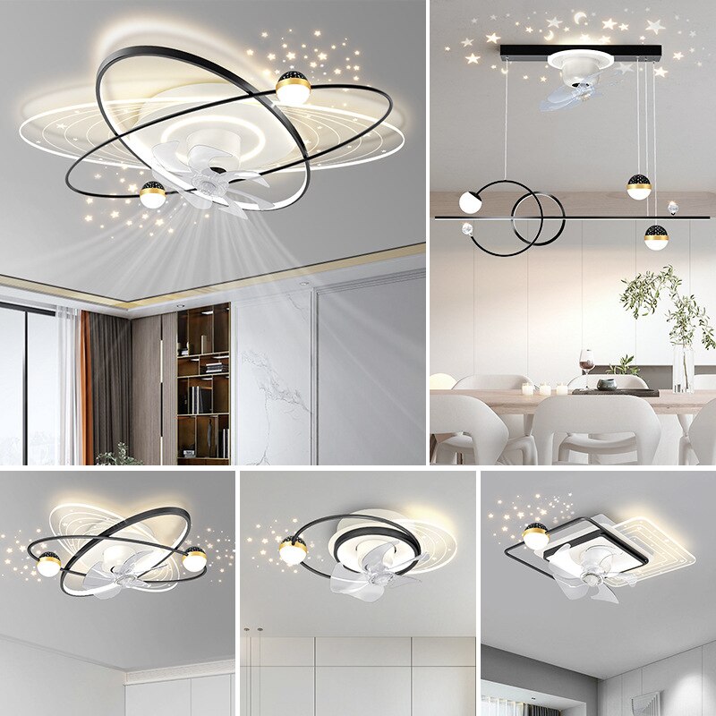 Nordic Modern Luxury Ceiling Fan Lamp High Transmittance Acrylic Ceiling Lamp Living Room Bedroom Dining Room Ceiling Fan Lights - Images 5