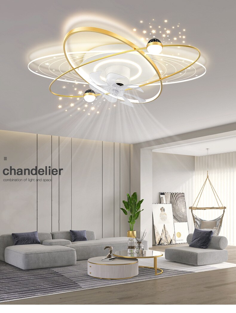 Nordic Modern Luxury Ceiling Fan Lamp High Transmittance Acrylic Ceiling Lamp Living Room Bedroom Dining Room Ceiling Fan Lights - Images 1