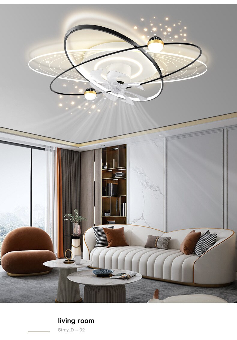 Nordic Modern Luxury Ceiling Fan Lamp High Transmittance Acrylic Ceiling Lamp Living Room Bedroom Dining Room Ceiling Fan Lights - Images 7
