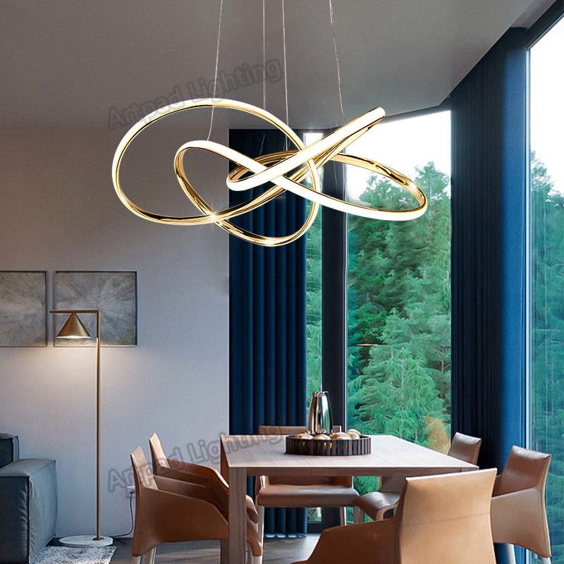 Nordic Minimalist Pendant lights Living Room Geometric Line Lamp Simple Modern Luxury Bedroom Dining Room Chandelier Illuminator