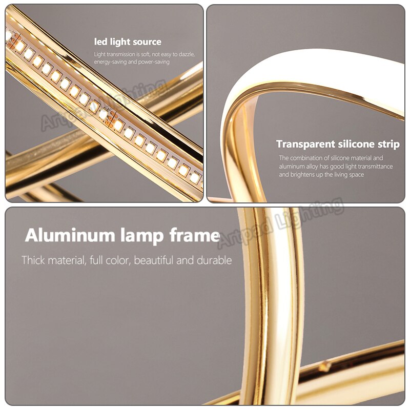 Nordic Minimalist Pendant lights Living Room Geometric Line Lamp Simple Modern Luxury Bedroom Dining Room Chandelier Illuminator