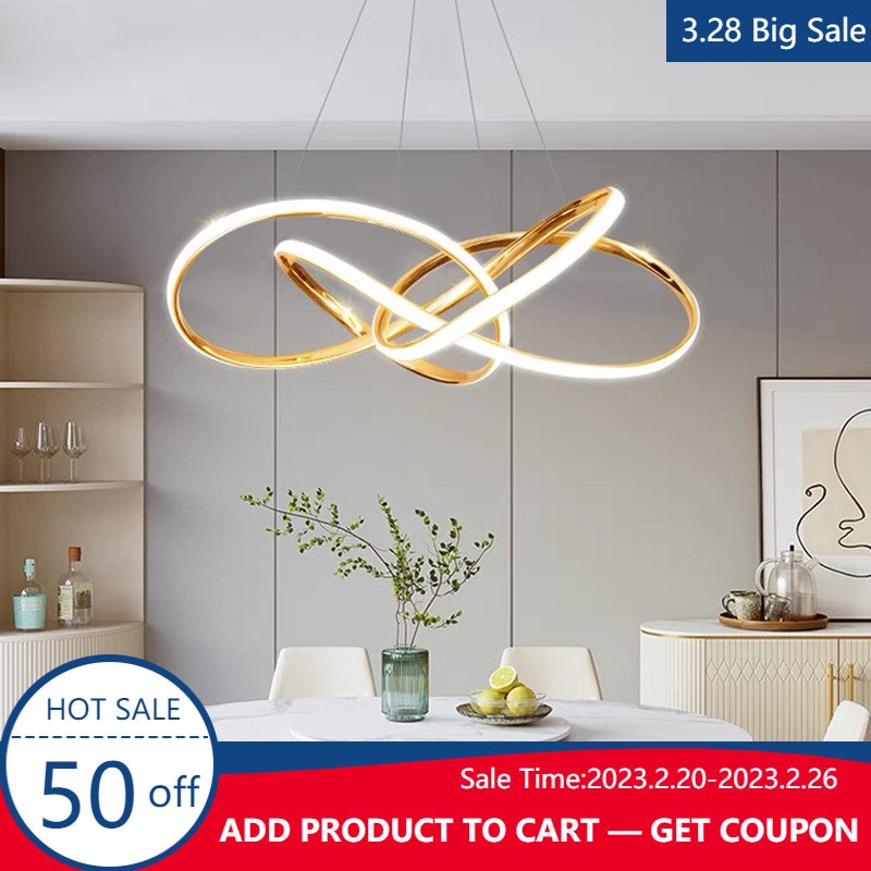 Nordic Minimalist Pendant lights Living Room Geometric Line Lamp Simple Modern Luxury Bedroom Dining Room Chandelier Illuminator