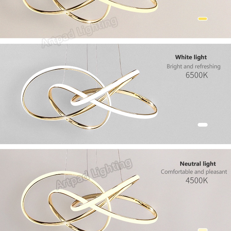 Nordic Minimalist Pendant lights Living Room Geometric Line Lamp Simple Modern Luxury Bedroom Dining Room Chandelier Illuminator - Images 25