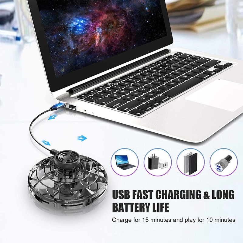 Original Flynova Mini UFO Boomerang Flying Spinner Ball Magic Fidget Toy LED Light Spinner Drone