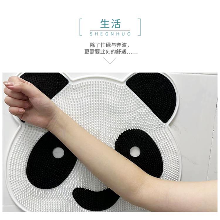 Panda pattern Silicone Massage Mat Back Rubbing Tool Feet Exfoliating Bathroom Non-slip Mat Shower Room Floor Mat - Images 4