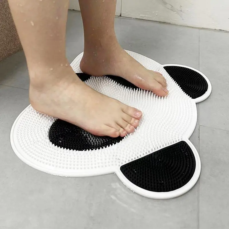 Panda pattern Silicone Massage Mat Back Rubbing Tool Feet Exfoliating Bathroom Non-slip Mat Shower Room Floor Mat