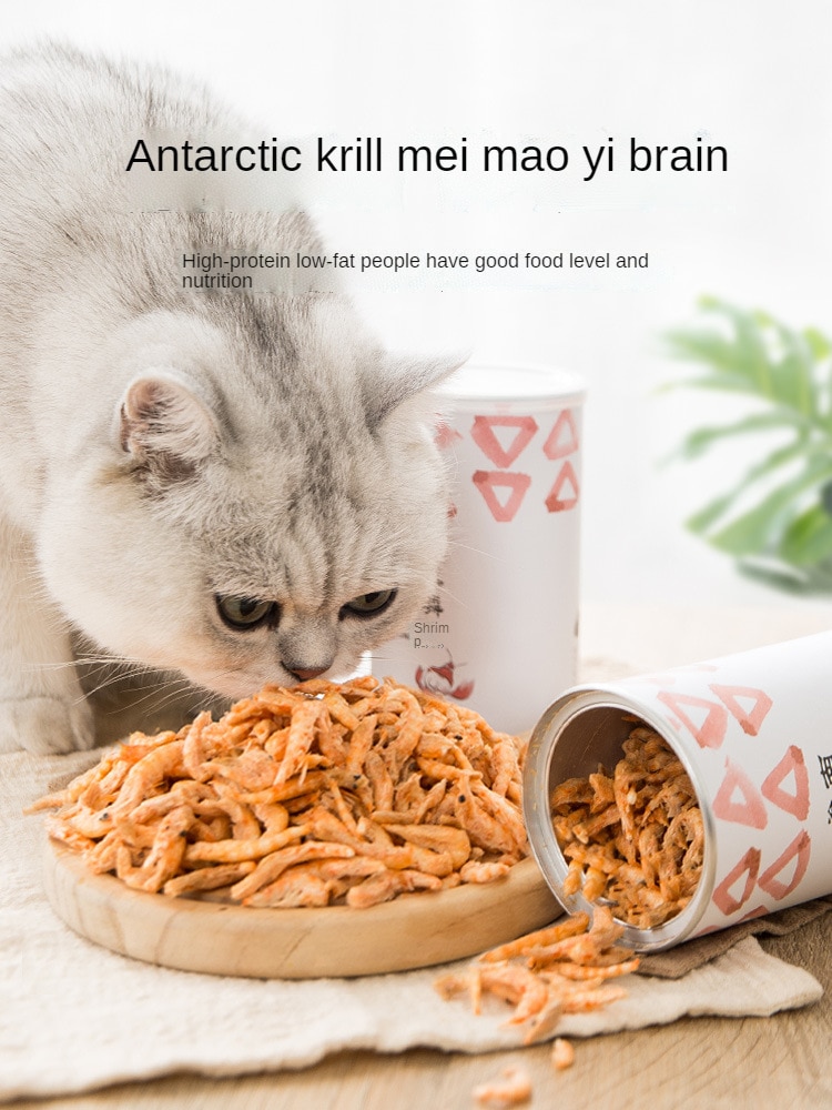 Pet freeze-dried cat snacks Antarctic krill fattening gills into kitty cat food staple pet low salt pet food - Images 1