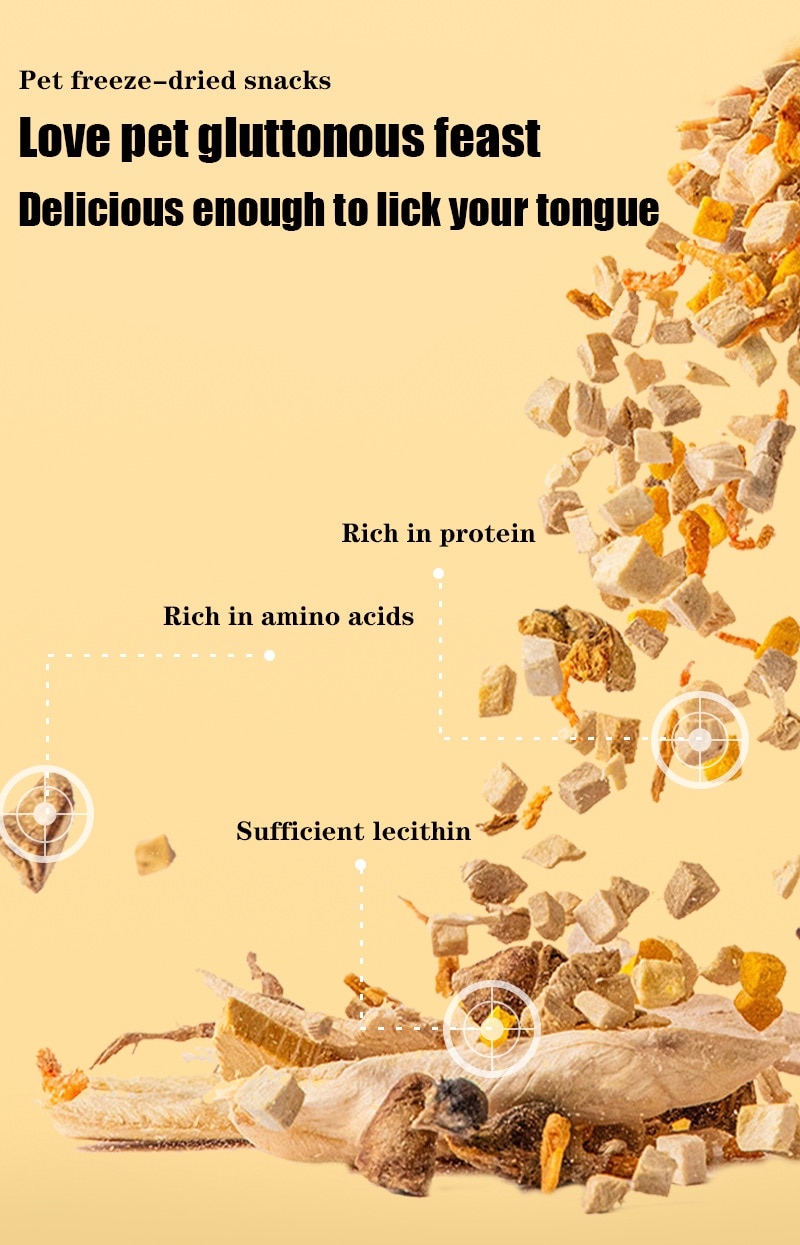 Pet freeze-dried meat snacks chicken beef duck quail chicken small breast 500g dog cat snacks - Images 1