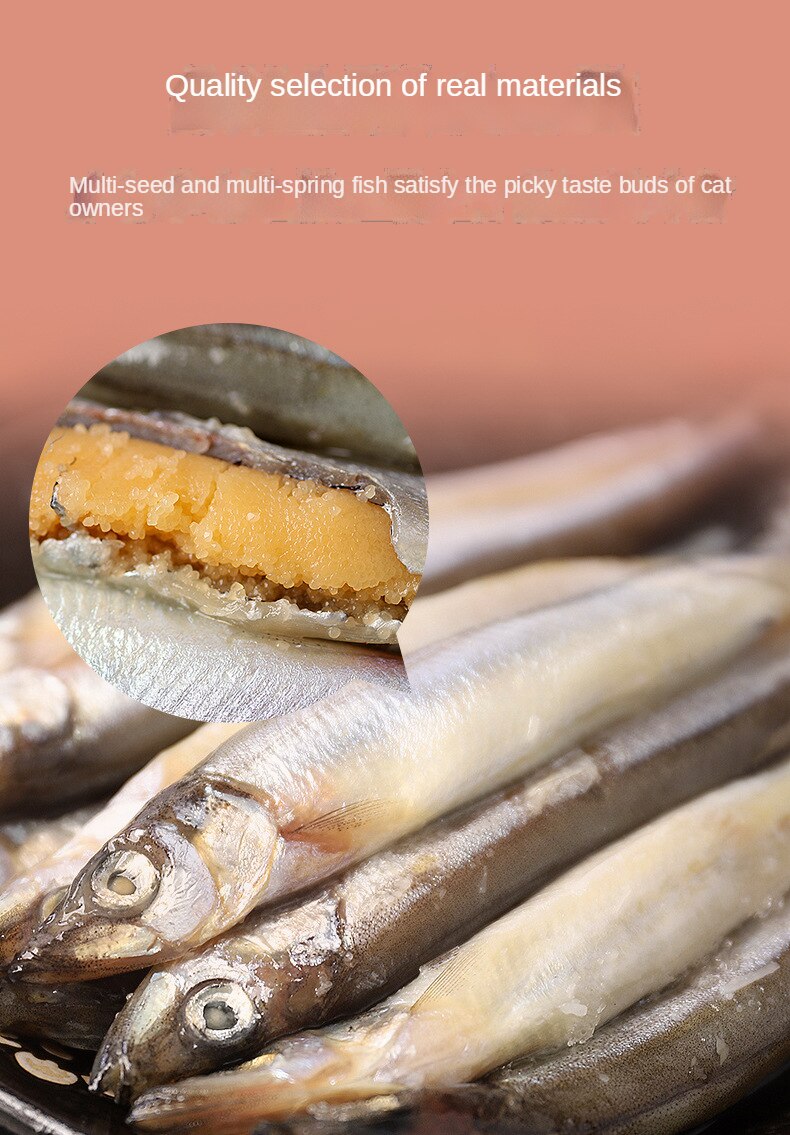 Pet freeze-dried snacks spring fish cat dog snacks with seeds spring fish dried freeze-dried meat - Images 4