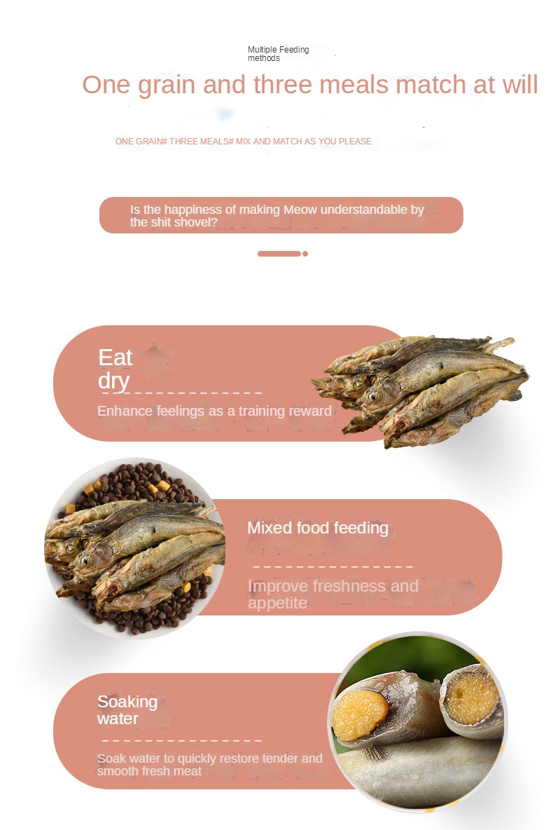 Pet freeze-dried snacks spring fish cat dog snacks with seeds spring fish dried freeze-dried meat - Images 6