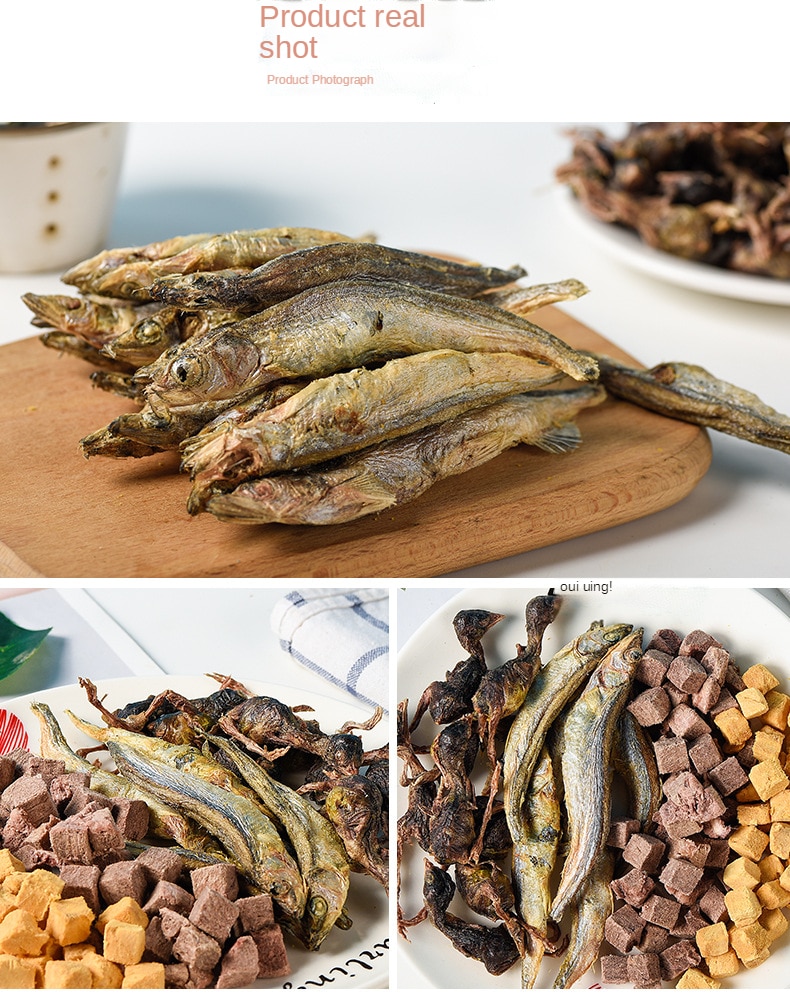 Pet freeze-dried snacks spring fish cat dog snacks with seeds spring fish dried freeze-dried meat - Images 8