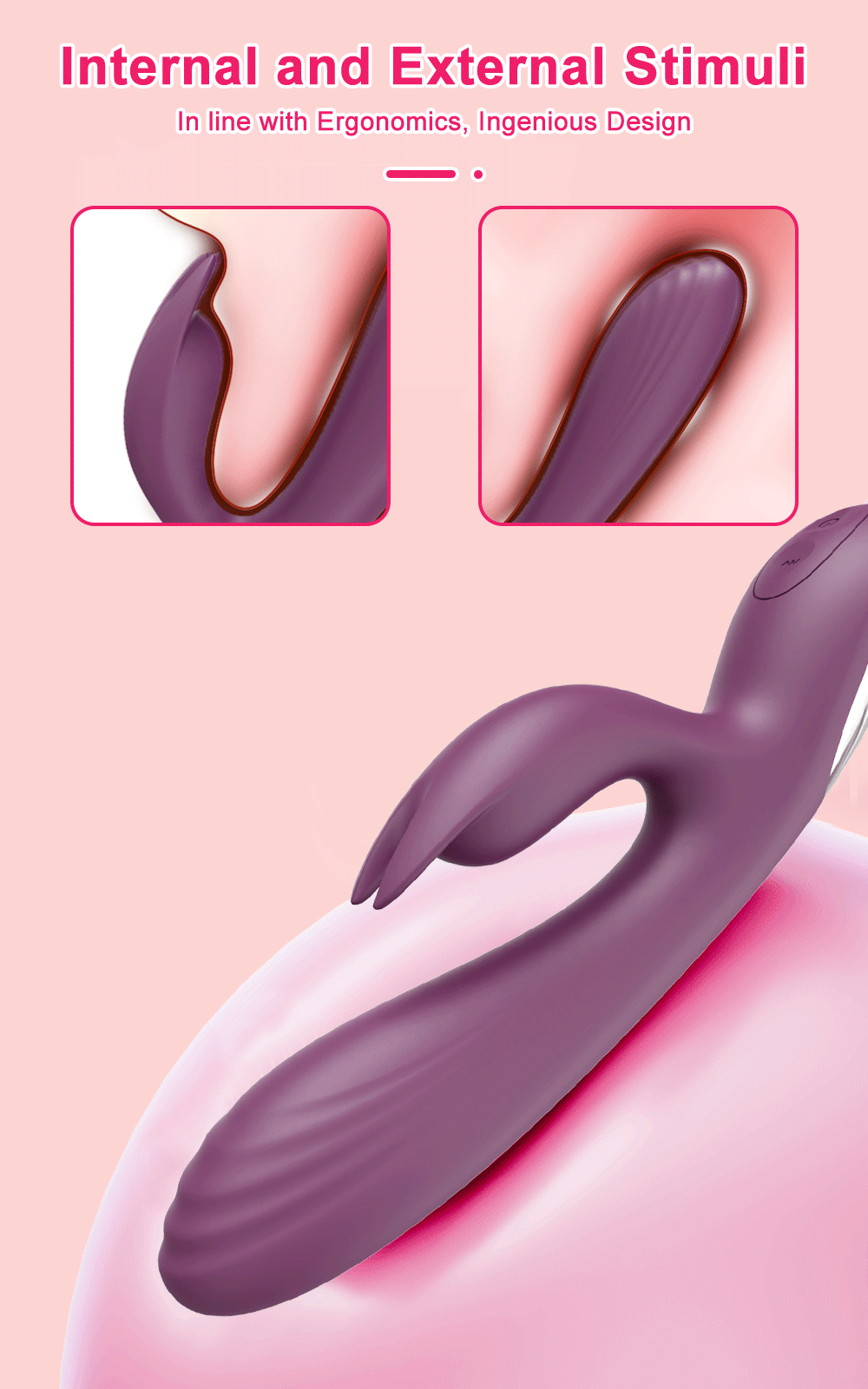 Powerful G Spot Rabbit Vibrator Female Clitoris Nipple Dual Stimulator Massager 2 in 1 Dildo Sex Toys Shop Adult Goods for Women - Images 3