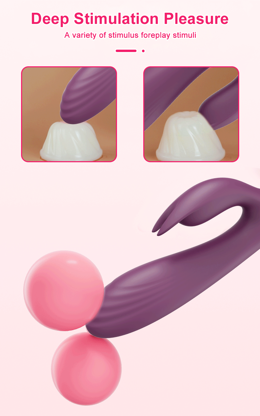 Powerful G Spot Rabbit Vibrator Female Clitoris Nipple Dual Stimulator Massager 2 in 1 Dildo Sex Toys Shop Adult Goods for Women - Images 6