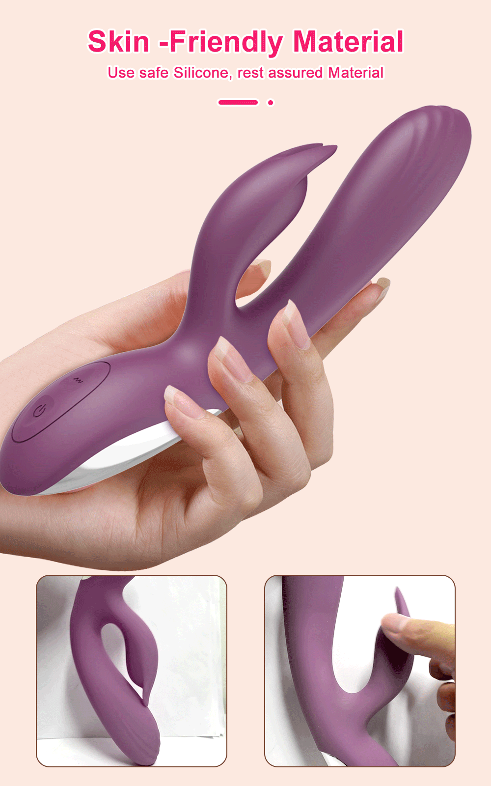 Powerful G Spot Rabbit Vibrator Female Clitoris Nipple Dual Stimulator Massager 2 in 1 Dildo Sex Toys Shop Adult Goods for Women - Images 5