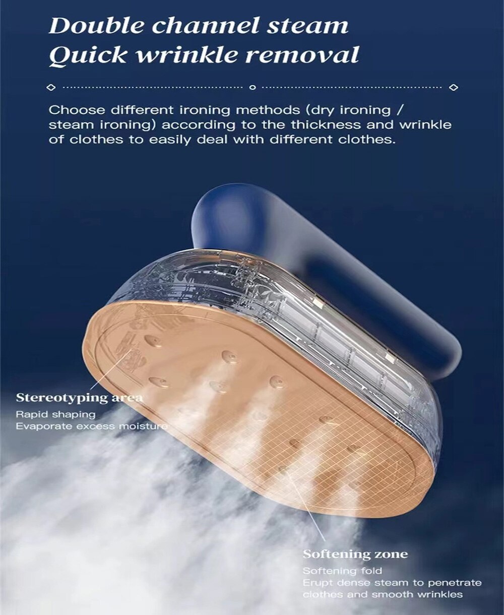 REUP Portable Garment Steamers Steam Iron for Clothes Wet Dry Hand Held Ironing Machine 15s Fast-Heat Cleaner 1200w Ironing - Images 15