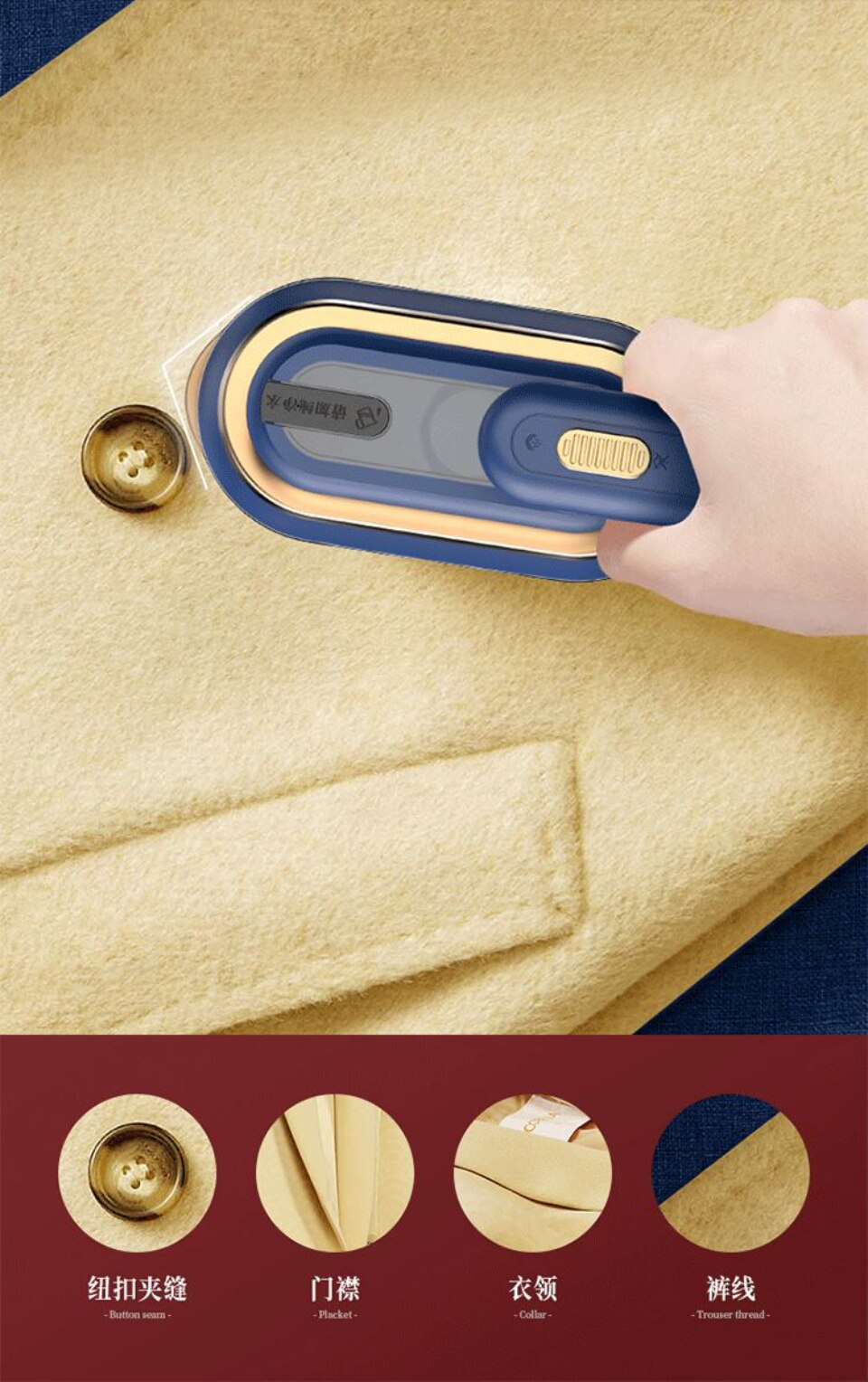 REUP Portable Garment Steamers Steam Iron for Clothes Wet Dry Hand Held Ironing Machine 15s Fast-Heat Cleaner 1200w Ironing - Images 20