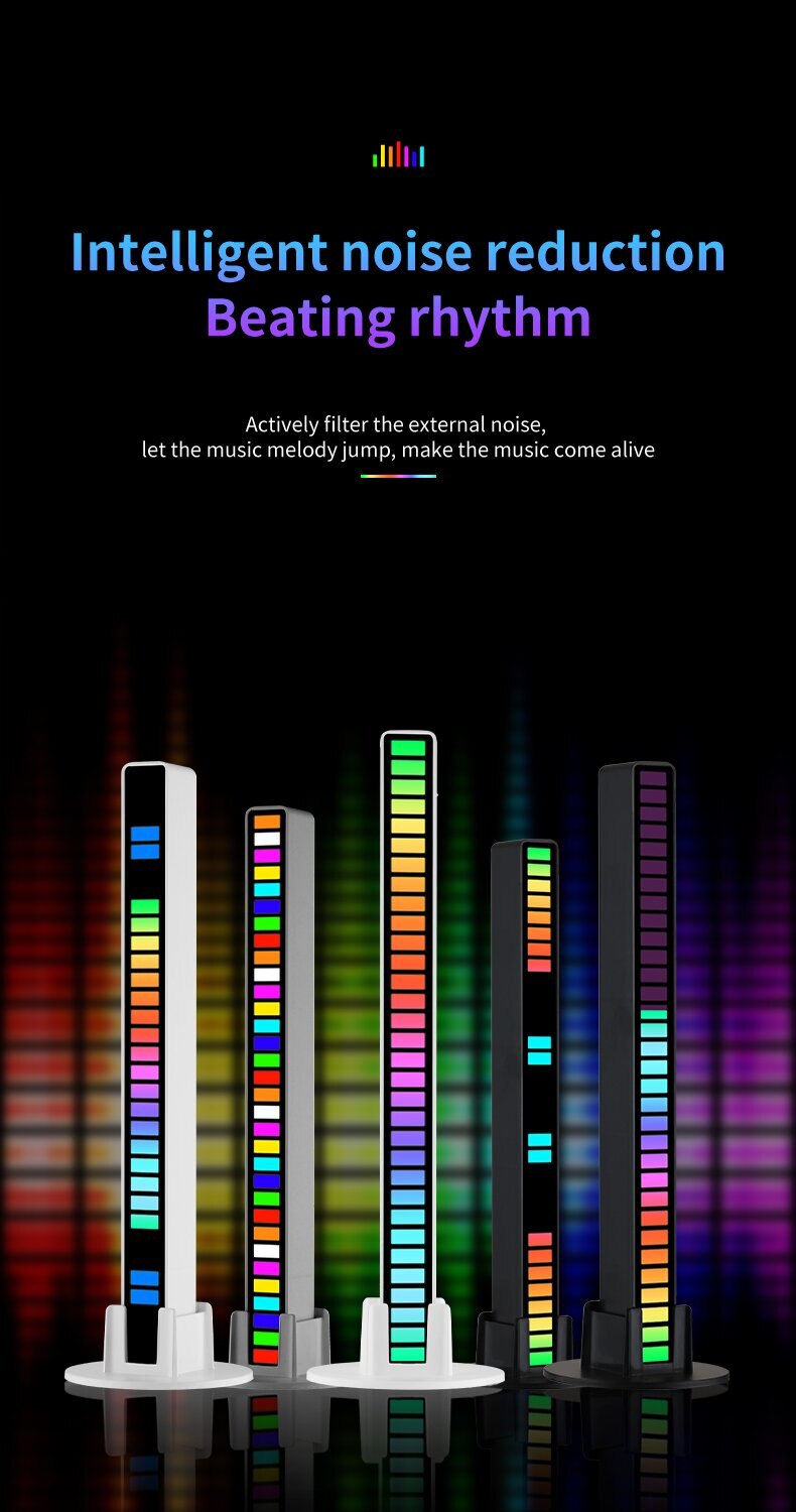 RGB Sound Control Synchronous Rhythm Light Colorful Music Atmosphere Lamp Car Desktop Induction Creative LED Pickup Light - Images 9