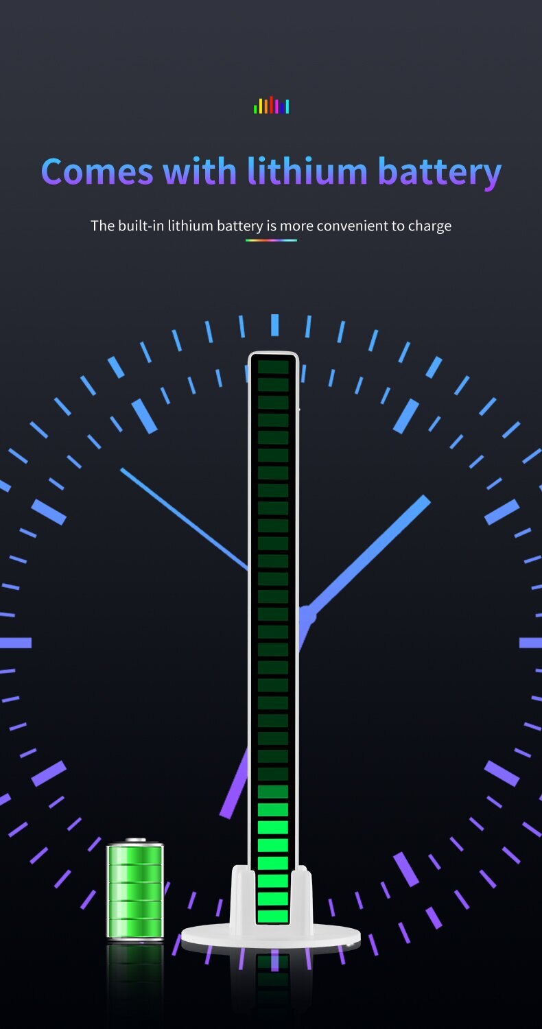 RGB Sound Control Synchronous Rhythm Light Colorful Music Atmosphere Lamp Car Desktop Induction Creative LED Pickup Light - Images 7