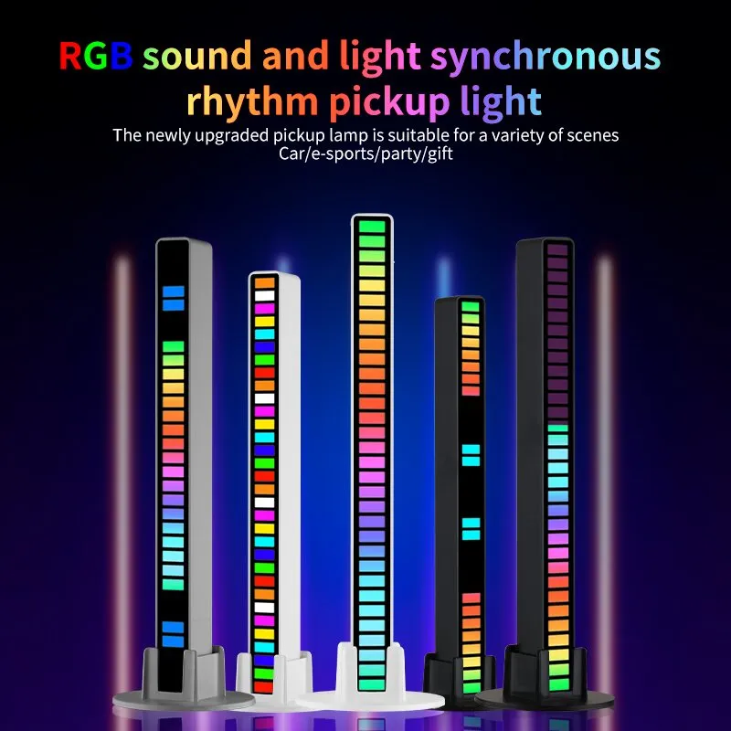 RGB Sound Control Synchronous Rhythm Light Colorful Music Atmosphere Lamp Car Desktop Induction Creative LED Pickup Light