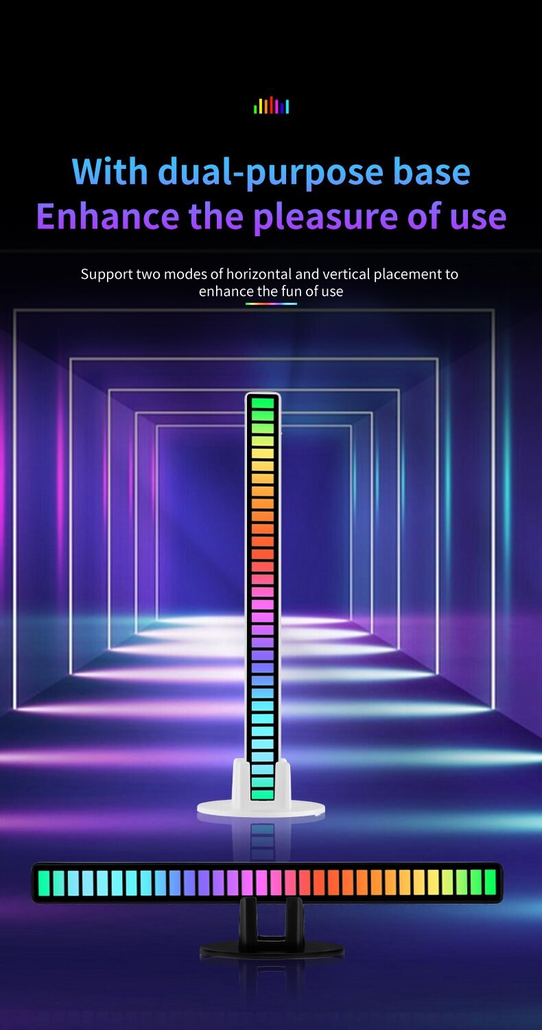 RGB Sound Control Synchronous Rhythm Light Colorful Music Atmosphere Lamp Car Desktop Induction Creative LED Pickup Light - Images 11