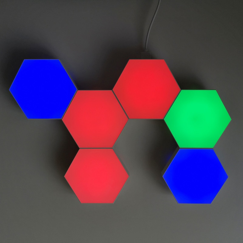 RGBIC Modern LED Wall Lamp With Smart APP Voice Control DIY Hexagonal Honeycomb Lights LED light For Computer Game Room Decor - Images 15