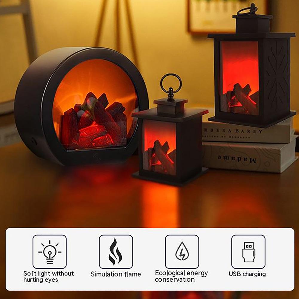 Romantic Led Lamp Simulation Flame Design Fireplace Ornaments For Home Garden Villa Park Decoration Room Decor Night Light Gift